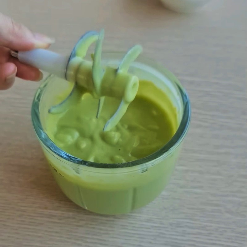 Bước 2 Xay hỗn hợp pudding bơ Pudding bơ cho bé ăn dặm
