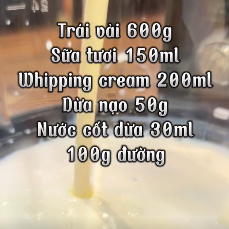Bước 2 Xay kem Kem vải (Công thức được chia sẻ từ Tiktok Cách Nấu Ngon cùng Điện máy XANH)