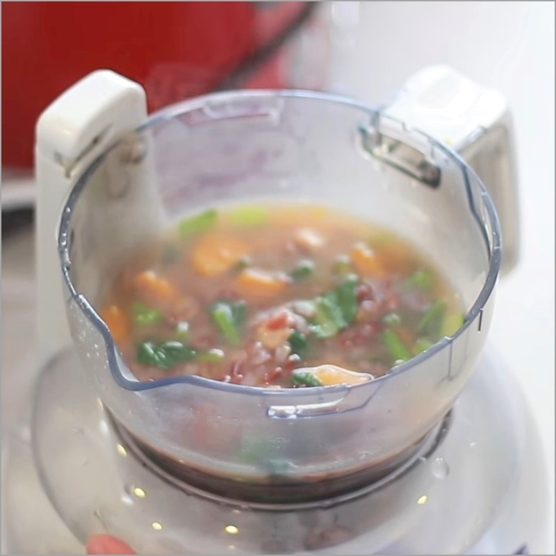 Bước 3 Xay nhuyễn cháo Cháo gạo lứt