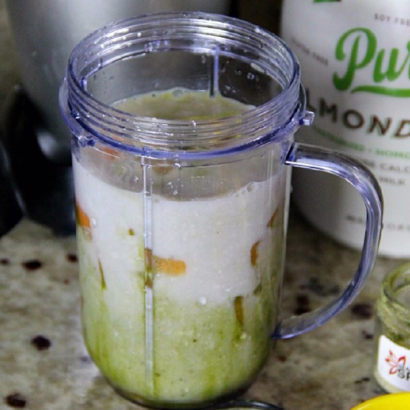 Bước 2 Xay sinh tố Sinh tố matcha dưa lưới