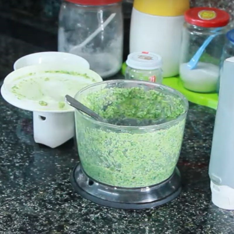 Bước 3 Xay thịt gà Cháo gà cải ngồng ăn dặm