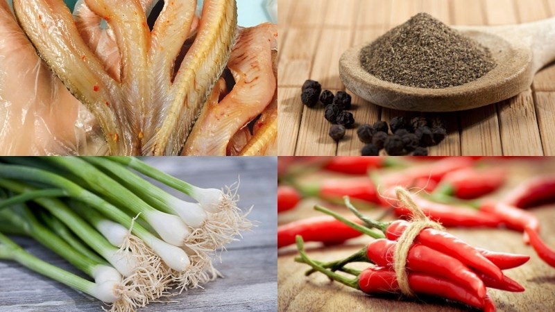 Nguyên liệu món ăn khô cá lóc kho thơm và kho tiêu