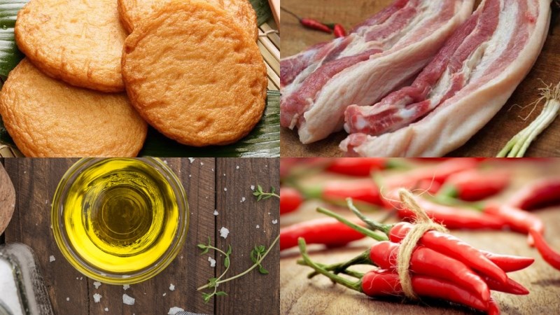 Nguyên liệu món ăn chả cá kho trứng cút và thịt