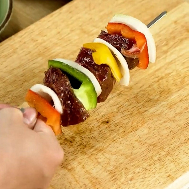 Bước 4 Xiên thịt Bò nướng rau củ