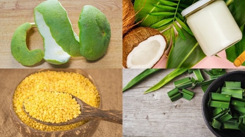 Nguyên liệu món ăn chè bưởi đậu xanh