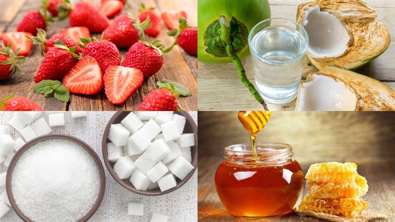 Nguyên liệu món ăn kem trái cây nước dừa